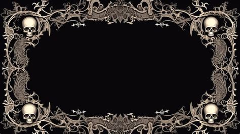 Premium AI Image | Black background with white gothic border frame empty space Halloween concept ...