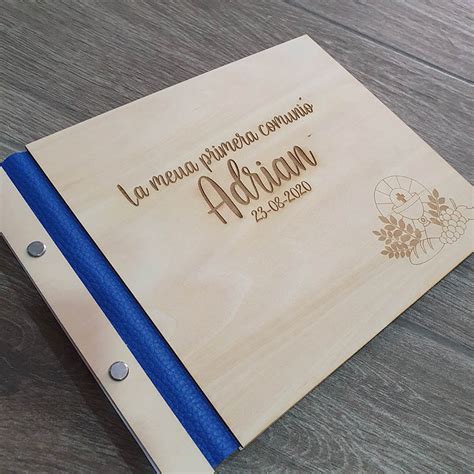 Libro De Firmas Comunión Personalizado De Madera