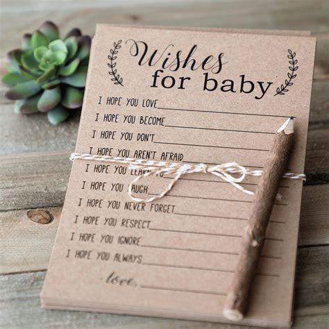 Baby Wish Cards Wishes for Baby Cards Baby Advice Printable | Etsy