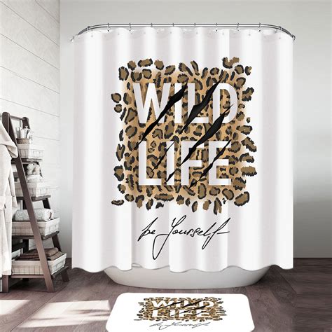 Inspiring Leopard Skin Pattern Shower Curtain Shower Of Curtains