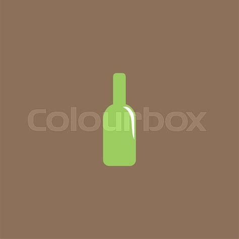 Bottle Of Alcohol Colorful Vector Icon Simple Retro Color Colourbox