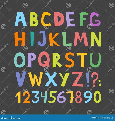 Funny Comics Font Hand Drawn Lowcase Colorful Cartoon English Alphabet