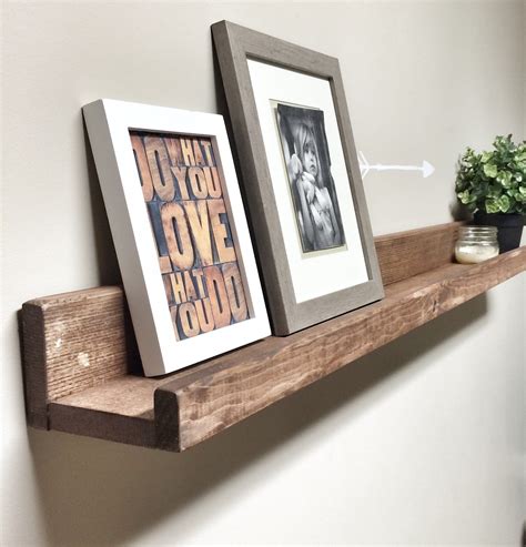 Rustic Wooden Picture Ledge Shelf Gallery Wall Shelf Rustic