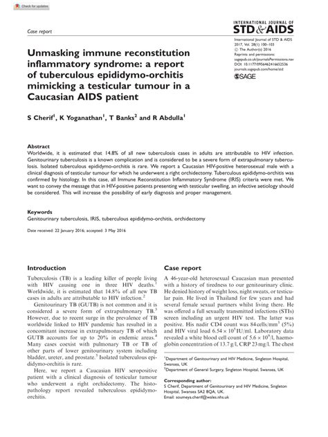 Pdf Unmasking Immune Reconstitution Inflammatory Syndrome A Report