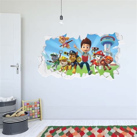 PAW Patrol Group With Ryder Broken Wall Sticker Wayfair Co Uk