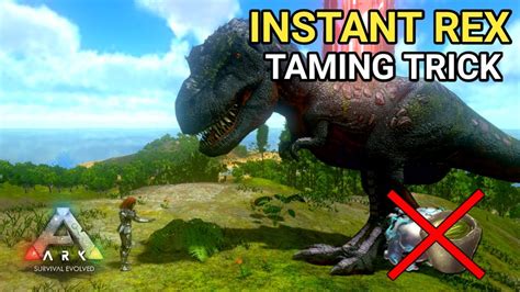 How To Tame High Level Rex Fast Taming Trick Ark Survival