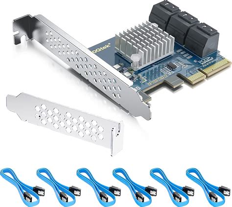 Gtek Tarjeta Sata Pcie De Puertos Con Cables Sata Y Soporte De