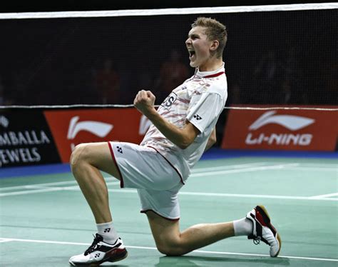 Viktor Axelsen Celebrates After Beating His Badminton Idol Lin Dan At