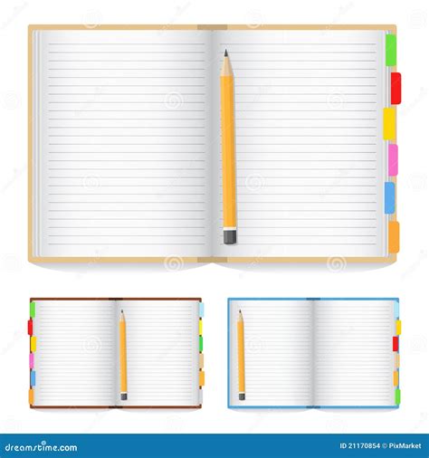 Cahier Ouvert Illustration De Vecteur Illustration Du Crayon 21170854