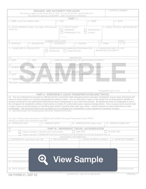 Fillable Da Form 31 Pdf And Word Samples Formswift