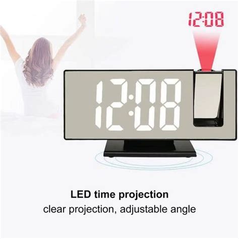 Horloges électroniques à miroir LED Réveil numérique Projection