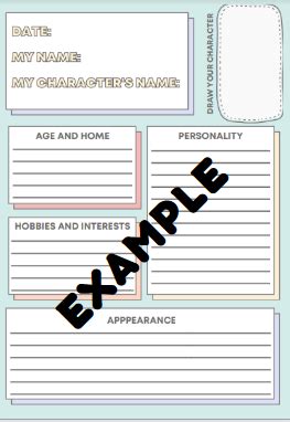 Character Description Writing Frame Template Teaching Resources