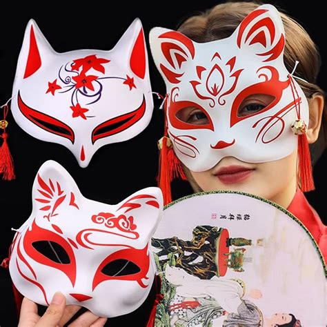 Japanese Anime Foxes Mask Japanese Cosplay Rave Anime Demon Slayer Half