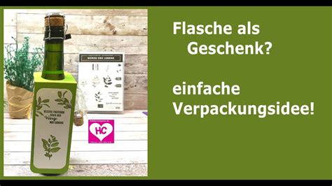 Flaschenverpackung oder Flaschenanhänger So einfach selber machen