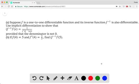 Solved A Suppose F Is A One To One Differentiable Function And Its