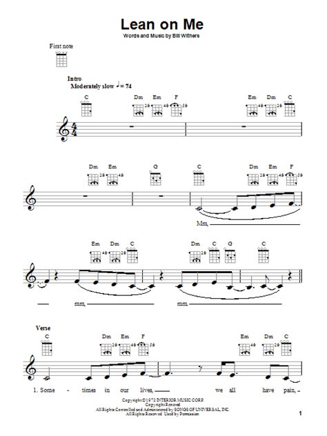 Guitar Chords For Lean On Me