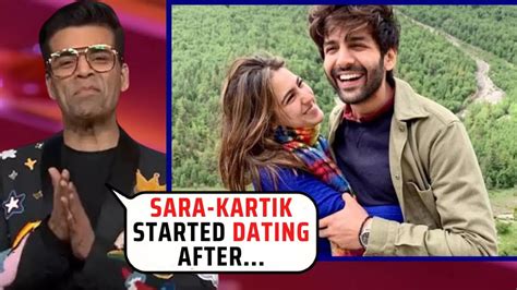 WOW Karan Johar Confirms Sara Ali Khan Kartik Aaryan Were Dating Each