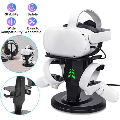 Vr Stand Eeekit Vr Headset And Dual Controller Charging Dock Fit For