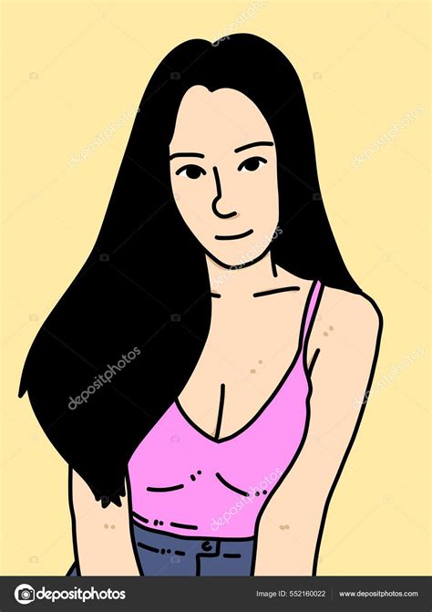 Cute Woman Cartoon Yellow Background Stock Illustration By Pongsak