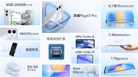 荣耀 Play6t Pro 8gb128gb 版上午开售：天玑 810、90hz Lcd1399元手机什么值得买