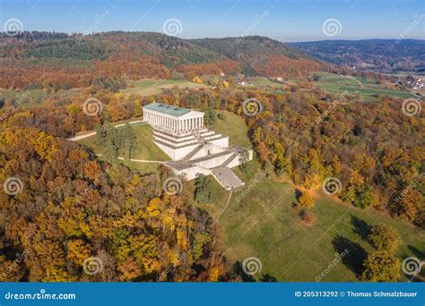 Picture of an Aerial View with a Drone of the Walhalla Building in ...