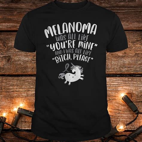 Funny Melanoma Cancer Survivor Bitch Please Unicorn Shirt Hoodie