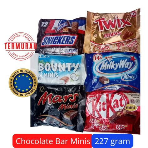 Jual Coklat Mars Snickers Bounty Milkyway Kitkat Twix Minis Original