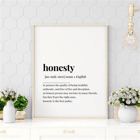 Honesty Definition Printable Motivational Printable Quotes Hustle