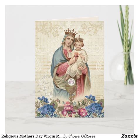 Religious Mothers Day Virgin Mary Jesus Eucharist Card In 2022 Mary And Jesus