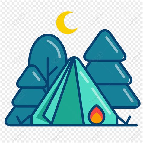 Night Scene Tent Icon Free Vector Illustration Material Tree Material Icon Png White