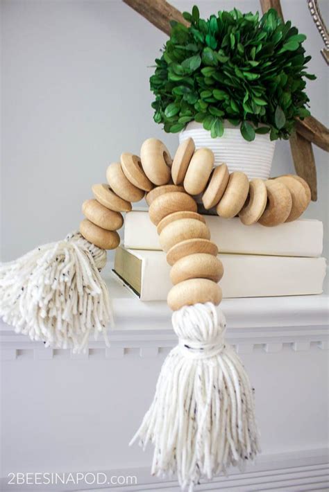 How To Make A Wood Bead Garland With Tassels Bees In A Pod Wood