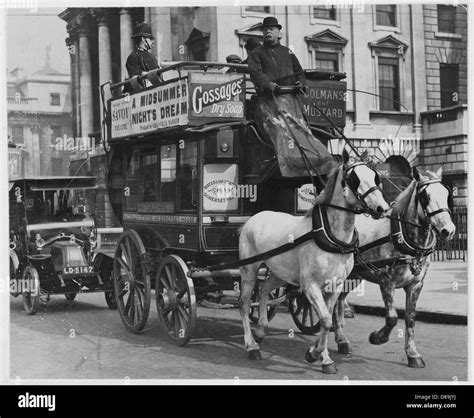 Horse Drawn Bus London Stock Photo Alamy