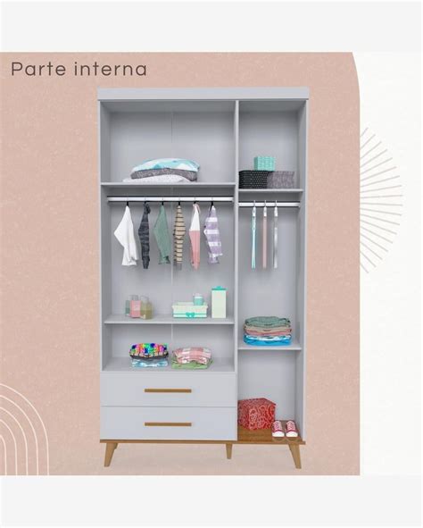 Riachuelo Guarda Roupa Infantil Mdf Portas Gavetas Ludmila