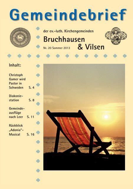 gibts den Gemeindebrief für Sommer 2013 Kirchengemeinden