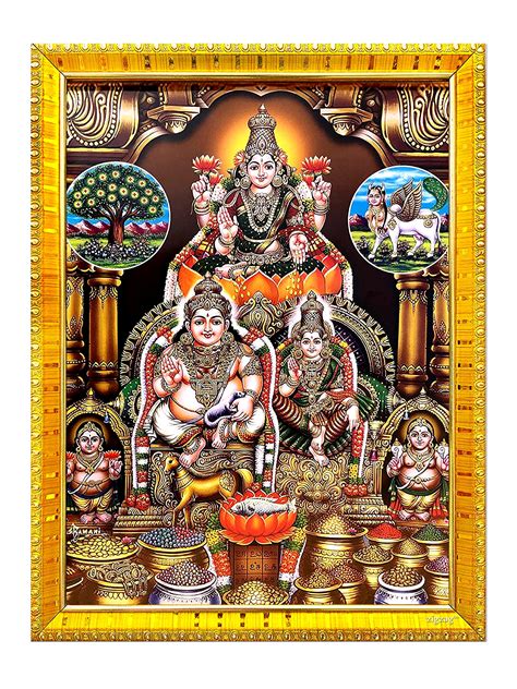 Goddess Kubera Lakshmi Photo Frame For Wall Table Pooja Room 7x9