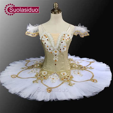 Gold Ballet Tutu Professional Tutu Pancake Classical Ballet Tutu Stage