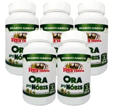 Kit 5 Potes Ora Pro Nóbis 60 Cáps 500mg Vitaminas B1 B2 B3 Frete grátis