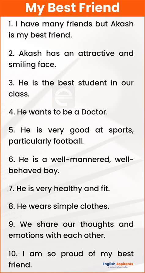 My Best Friend 10 Lines In English 5 Sets Englishaspirants