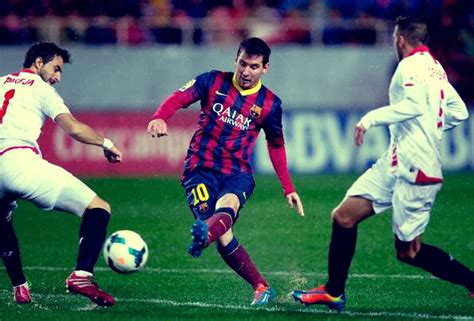 Barca - 4 : Secilla - 1 Highlights Video; Messi helps Barca script ...