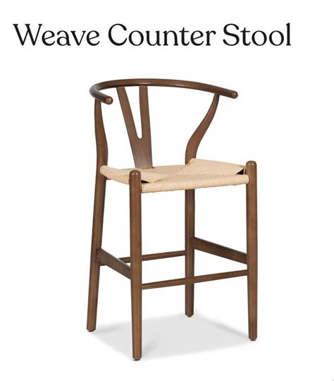 Black Solid Beech Rope Woven Counter Stool Poly Bark Counter