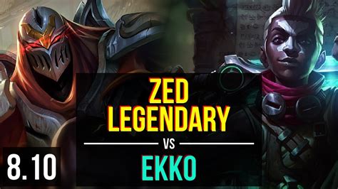 ZED Vs EKKO MID Legendary Perfect KDA 10 0 2 500 Games NA