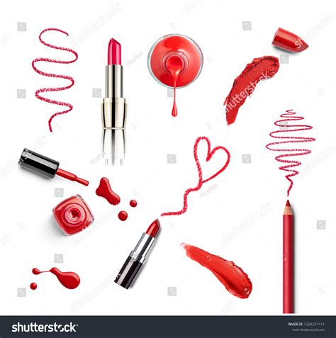 Collection Various Lipsticks Heart Shapes On Stock Photo 1328231114