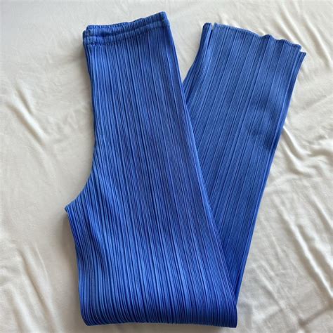 Blue Pleats Please Issey Miyake Pants Size 2 Xss Depop