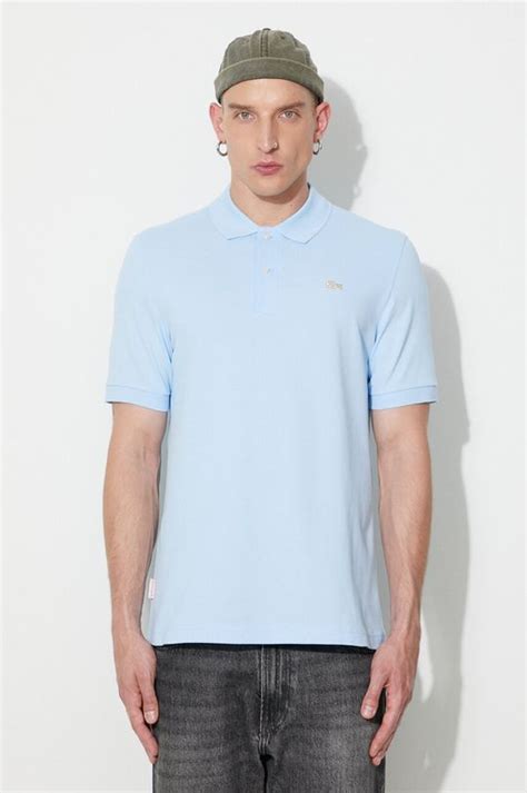 Lacoste Cotton Polo Shirt Blue Color Buy On Prm