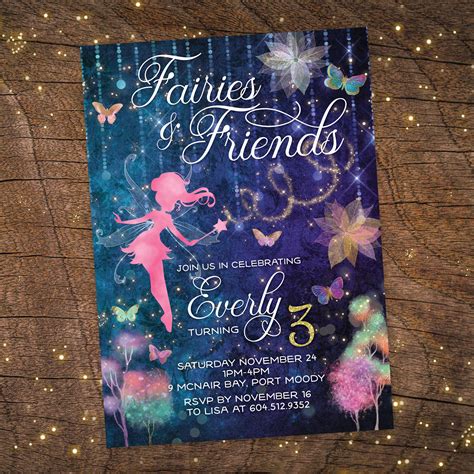 Fairies And Friends Fairy Invitation Enchanted Forest Etsy Fairy