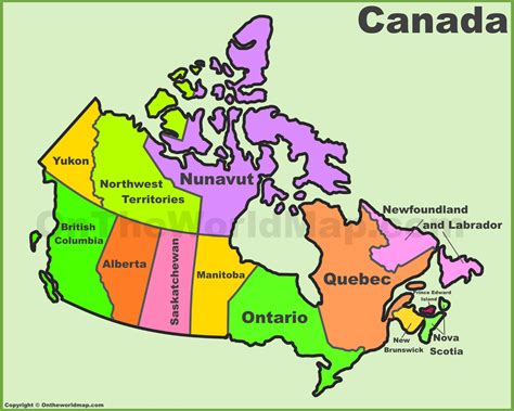 Canada Provinces Territories Map