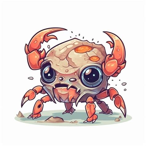 Premium Ai Image Cartoon Crab With Big Eyes And Big Claws Generative Ai