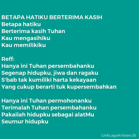 Betapa Hatiku Berterima Kasih Chord