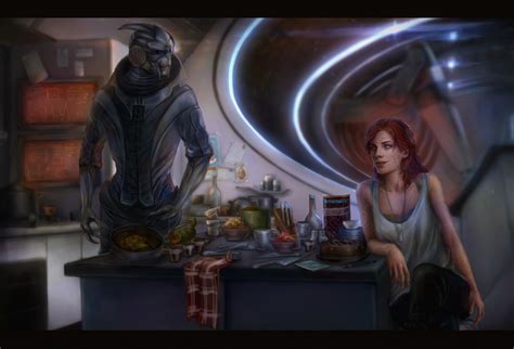 Cooking time Femshep Garrus Commander Shepard ME персонажи