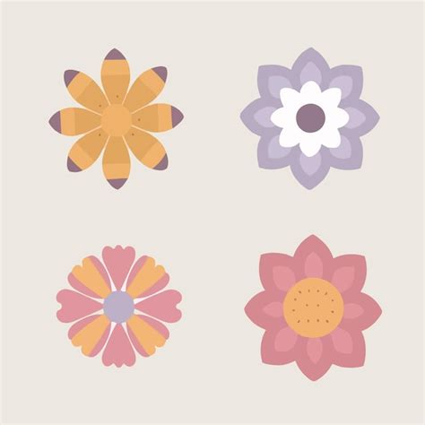 Premium Vector Flower Elements Vector Flower Icon Collection Vector